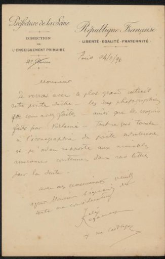 Letter to Philip Zilcken