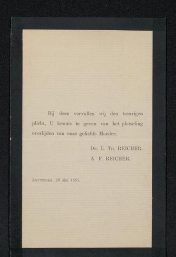 Death Notice to Philip Zilcken