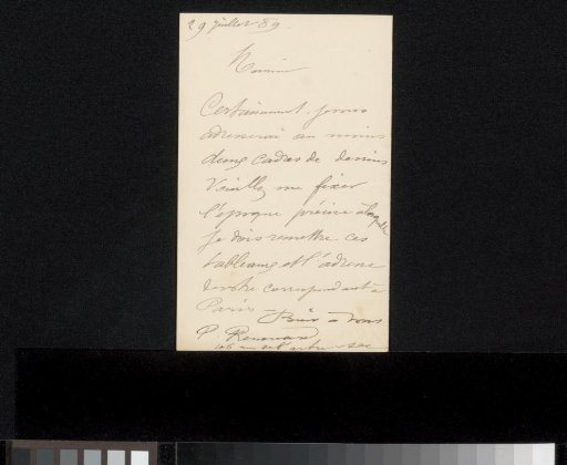 Letter to Philip Zilcken