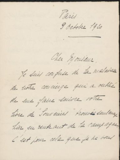 Letter to Philip Zilcken