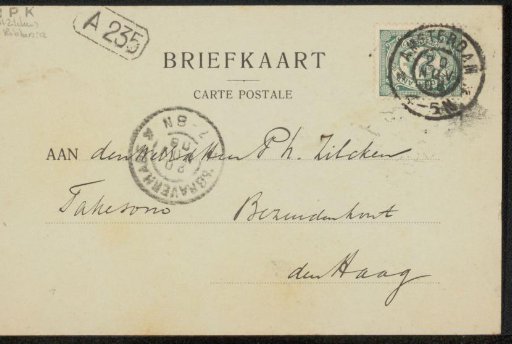 Postcard to Philip Zilcken