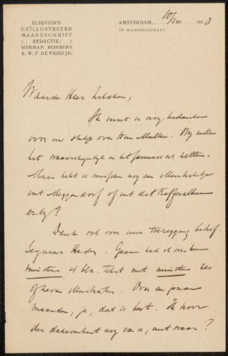 Letter to Philip Zilcken