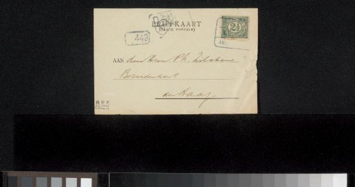 Postcard to Philip Zilcken