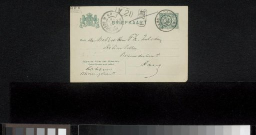 Postcard to Philip Zilcken