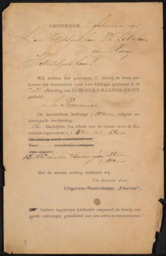 Letter to Philip Zilcken