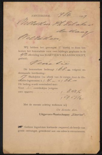 Letter to Philip Zilcken