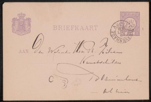 Postcard to Philip Zilcken
