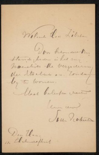 Letter to Philip Zilcken