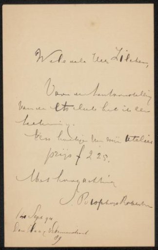 Letter to Philip Zilcken