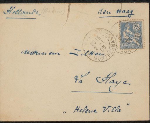 Envelope addressed to Philip Zilcken