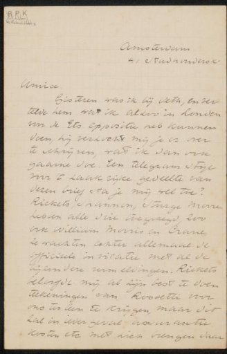 Letter to Philip Zilcken