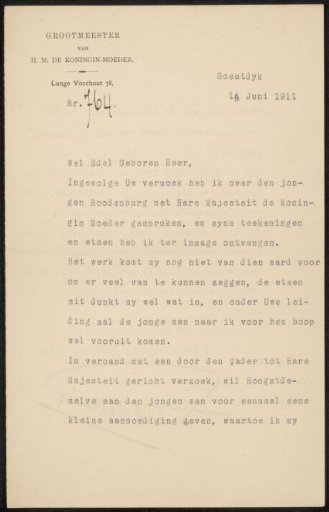 Letter to Philip Zilcken