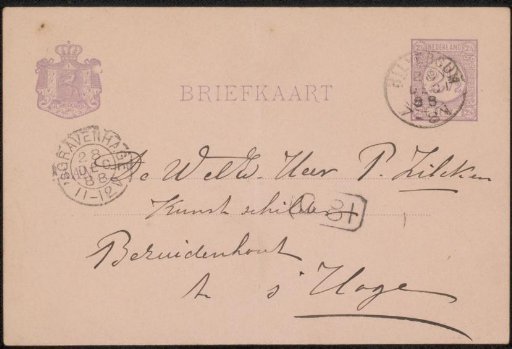 Postcard to Philip Zilcken