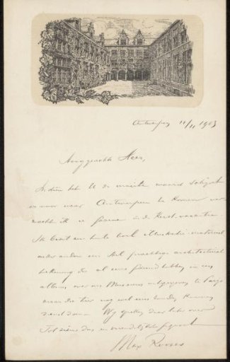Letter to Philip Zilcken