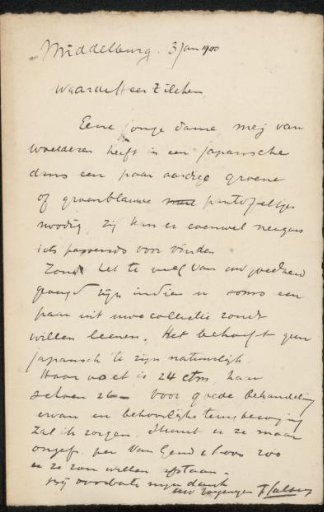 Letter to Philip Zilcken
