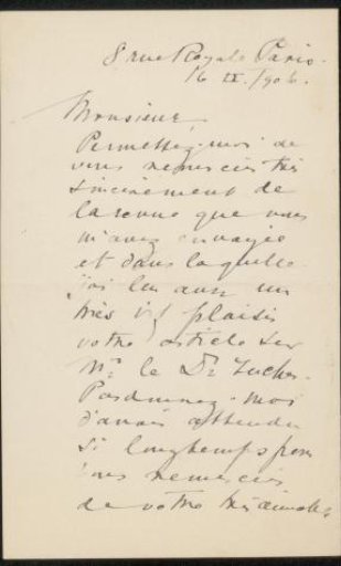 Letter to Philip Zilcken