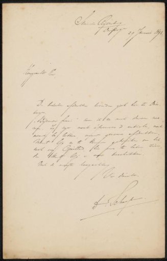 Letter to Philip Zilcken