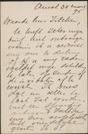 Postcard to Philip Zilcken