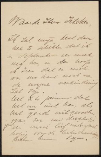 Letter to Philip Zilcken