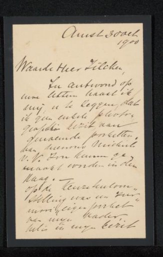 Letter to Philip Zilcken