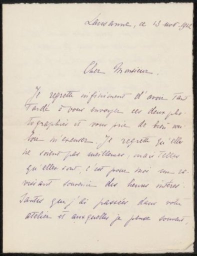 Letter to Philip Zilcken