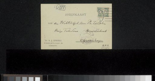 Postcard to Philip Zilcken