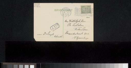 Postcard to Philip Zilcken