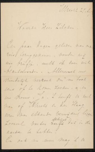 Letter to Philip Zilcken