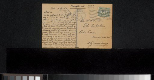 Picture postcard to Philip Zilcken