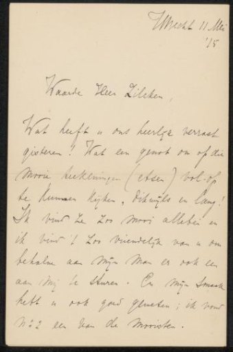 Letter to Philip Zilcken