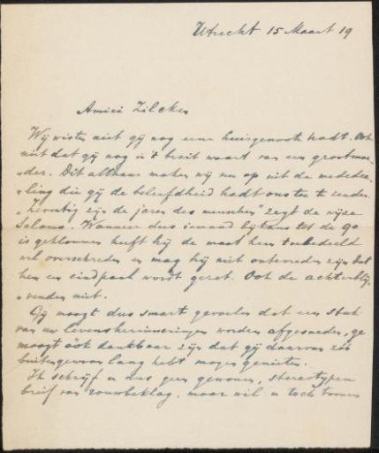 Letter to Philip Zilcken