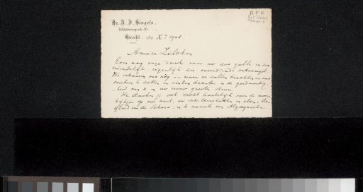 Letter to Philip Zilcken