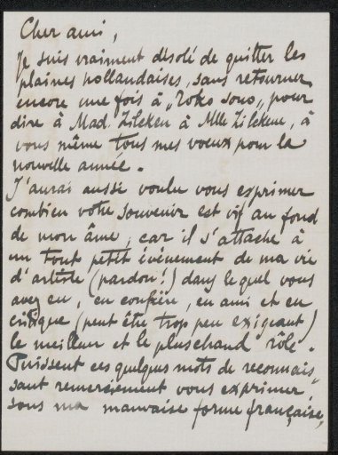Letter to Philip Zilcken