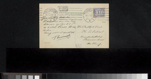 Postcard to Philip Zilcken