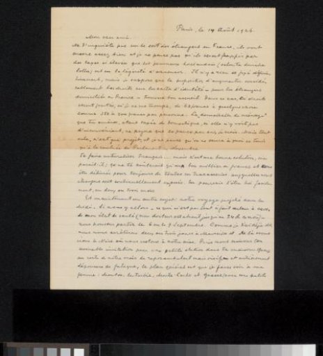 Letter to Philip Zilcken