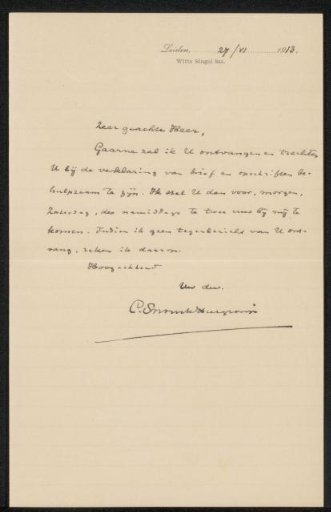 Letter to Philip Zilcken