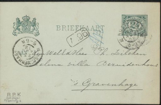 Postcard to Philip Zilcken