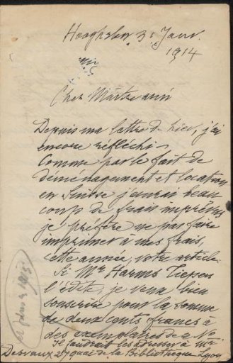 Letter to Philip Zilcken