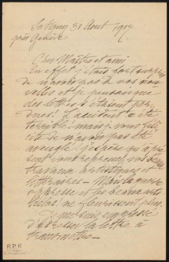 Letter to Philip Zilcken