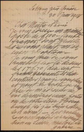 Letter to Philip Zilcken