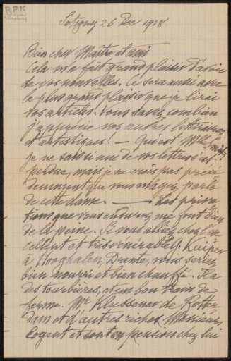 Letter to Philip Zilcken
