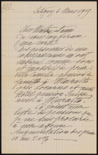 Letter to Philip Zilcken