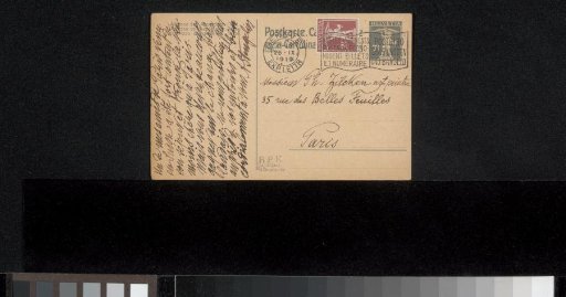 Postcard to Philip Zilcken