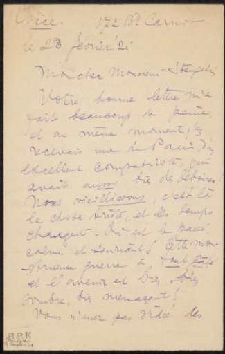 Letter to Alphonse Stengelin