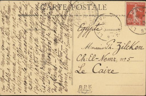 Picture postcard to Philip Zilcken
