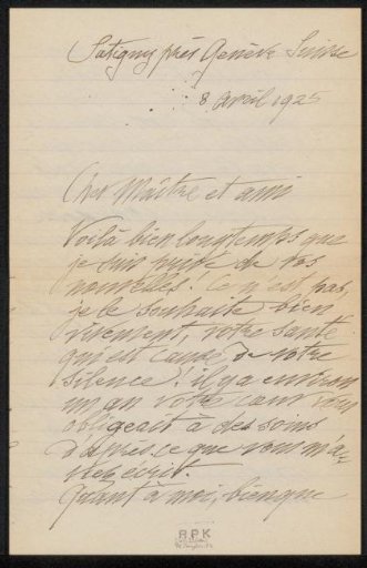 Letter to Philip Zilcken