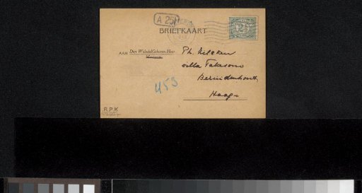 Postcard to Philip Zilcken