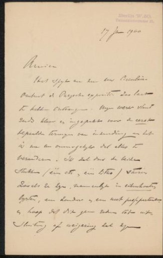 Letter to Philip Zilcken