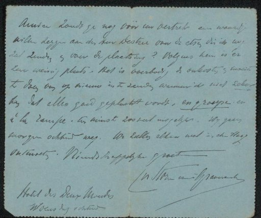 Postcard to Philip Zilcken