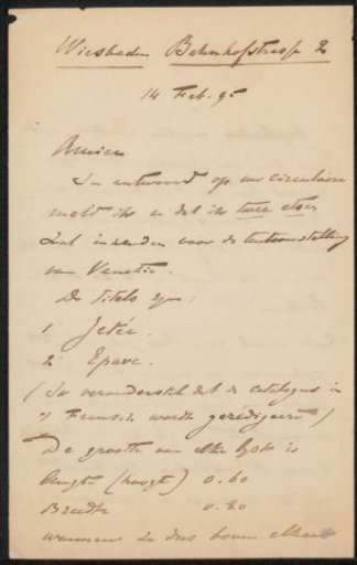 Letter to Philip Zilcken